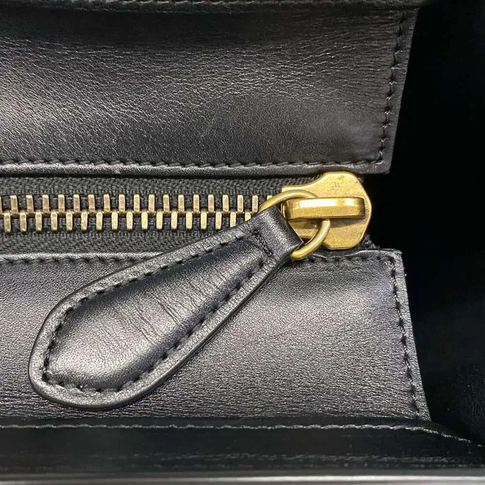 Celine Luggage Micro Shopper Handbag Gray Beige Blue Black